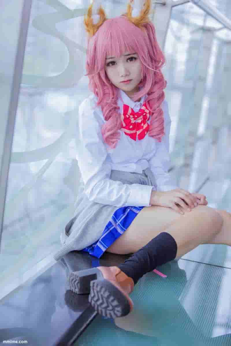 羽天Shine - NO.08 FATE EXTRA COS可爱JK双马尾兽耳玉藻前 [10P12MB]